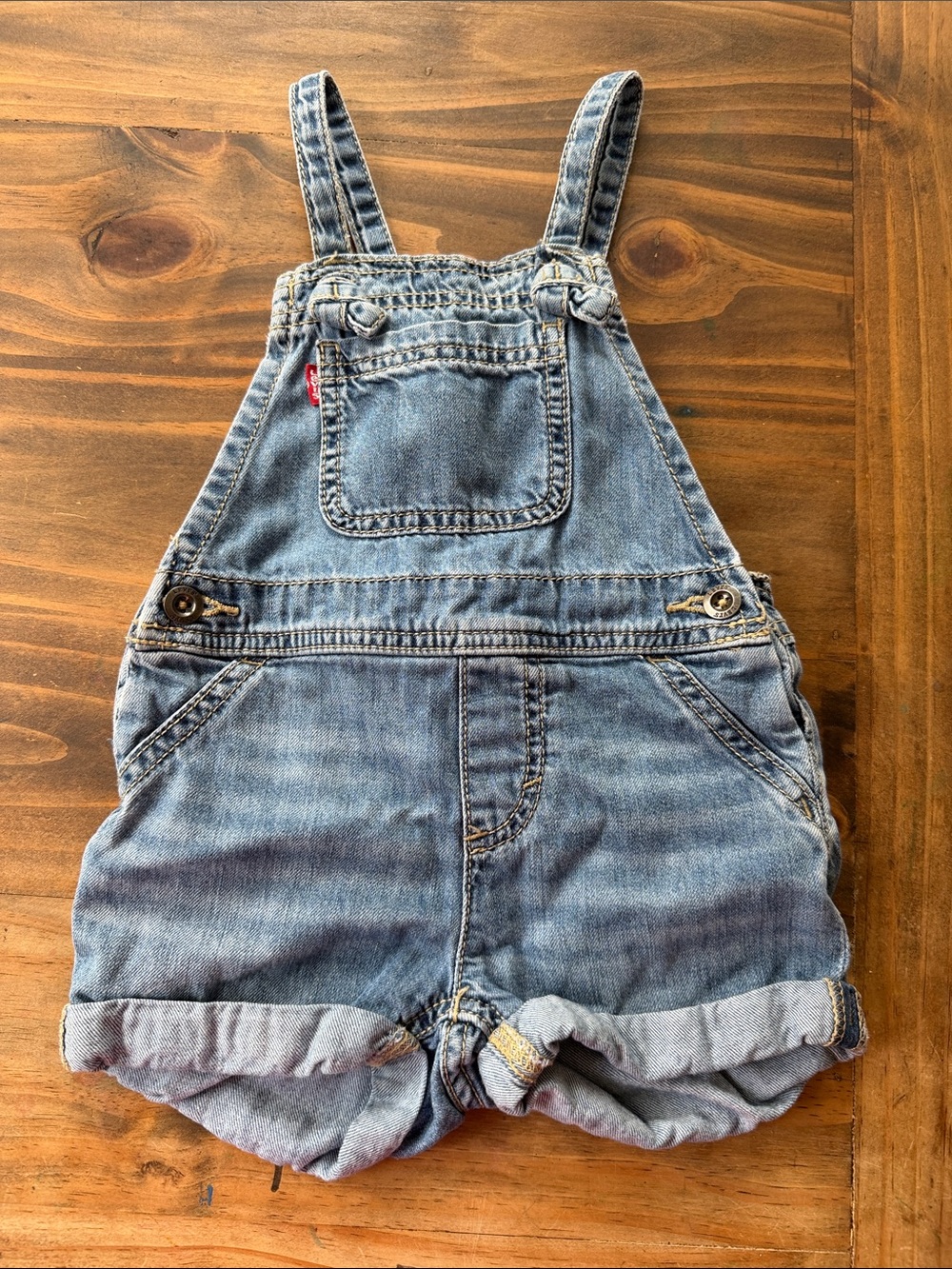 Levi's Light Blue Denim Shortalls for Kids